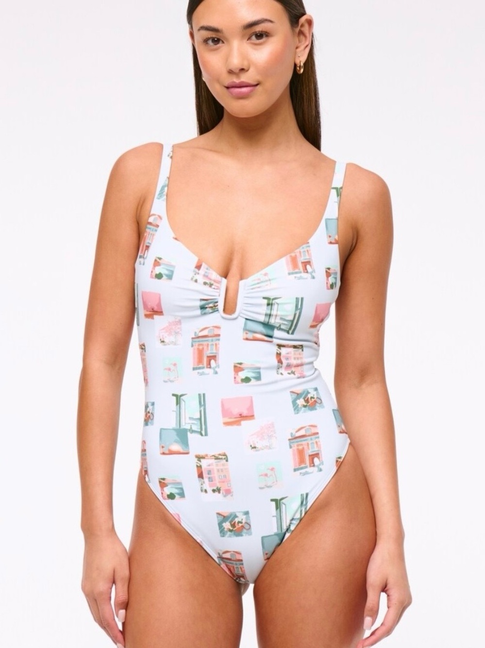 New Abercrombie & Fitch U-Wire One-Piece Swimsuit Postcard Print - Size XS